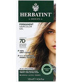 Herbatint Permanent Haircolor Gel, 7D Golden Blonde, Alcohol Free, Vegan, 100% Grey Coverage - 4.56 oz