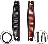 2 Pack One Black And One Brown Large Banana Clips Fish Clips Long Hair Clips Banana Fish Clip Comb Grip