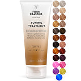 FOUR REASONS Color Mask - Toffee - (27 Colors) Toning Treatment, Color Depositing Conditioner, Tone & Enhance Color-Treated Hair - Semi Permanent Hair Dye, Vegan and Cruelty-Free, 6.76 fl oz