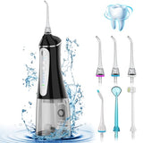 NBGRLVS Water Dental Flosser Cordless for Teeth Cleaning - 4×3 Modes Flossing，IPX7 Waterproof 320ML Oral Irrigator, Powerful Battery Rechargeable Cleaner Picks Portable for Travel Home