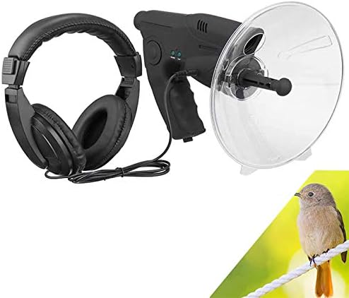 Parabolic Microphone Monocular, Sound Amplifier Ear Bionic Listening Device, Long Range Listening Device up to 300 FT 8X Magnification for Birds Listening Telescope