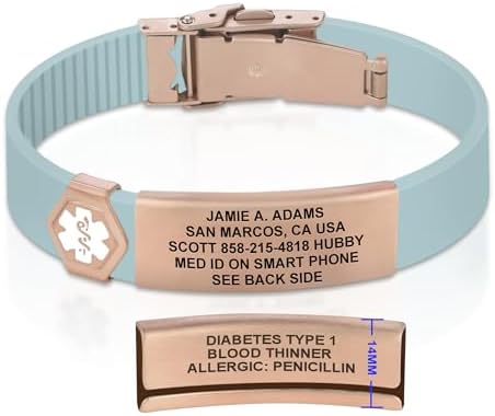 Divoti Custom Engraved Medical Alert ID Bracelet – Dual-Sided Laser Etching, Silicone Wristband, Stainless Steel Security Clasp – Adjustable & Trim-to-Fit – Emergency Medical Info Band for Men & Women