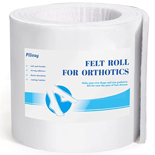 Pllieay Adhesive Felt Premium Grade, Orthopedic Felt Roll 1/4" x 6" x 2.5yd. Quality Wool Rayon Blend for Provide Cushioning and Support in Pain Foot