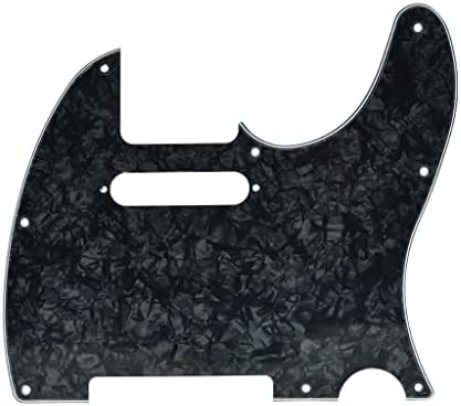 KAISH 8 Hole Tele Style Guitar Pickguard TL Pick Guard with Pickup Mounting Screw Holes for Tele/Telecaster Black Pearl