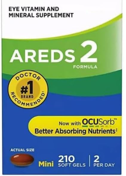 ARED 2 Eye Vitamin & Mineral Supplement, Contains Lutein, Vitamin C, Zeaxanthin, 210 Softgels