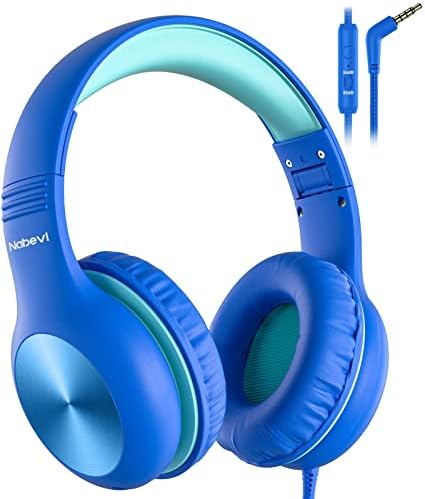 Kids Headphones with Cord, Over-Ear Headphones for Kids with Microphone, 85/94dB Volume Limit Headset for Kids with Shareport, Wired Headphones for School, Toddler Headphones for Tablet/iPad