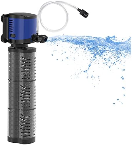 Pond Pump 660GPH Filtration Pump, Fountain Sump Submersible Water Pump w/Sponge Filter, 8ft. High Lift Powerful Quiet Pump for Aquarium Hydroponics,Dry Burning Protection