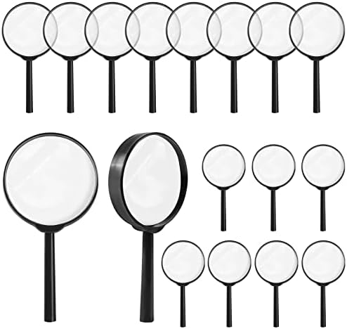 32Pcs Magnifying Glass for Kids, Hand Lens Portable Magnifying Glasses for Science Class, Outdoor Activities, Party, Reading (Black)