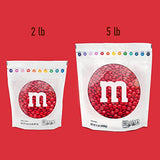 M&M’S Red Milk Chocolate Candy, 2lbs of M&M'S in Resealable Pack for Candy Bars, Birthday Parties, 4th of July, Christmas, Valentine's Day, Dessert Tables & DIY Party Favors