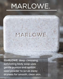 MARLOWE. No. 102 Men's Body Scrub Soap 7 oz (3 Bars) Fresh Original Woodsy Scent, Best Exfoliating Bar for Men, Natural Ingredients, Apricot Seed Powder, Shea Butter, Olive Oil, Green Tea Extracts