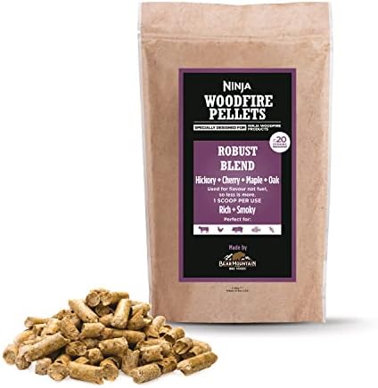 Ninja Woodfire Pellets, Robust Blend, 900g Bag, Up to 20 Cooking Sessions, Hardwood Pellets, Only for use with Ninja Woodfire Range, XSKOGRBLPL2UK
