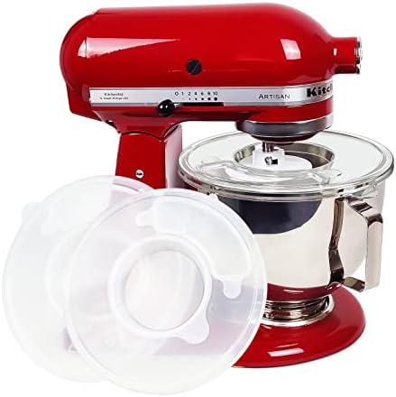 Bowl Covers for KitchenAid 4.5-5 Qt Tilt-Head Stand Mixer, Mixer Splash Guard with Extra Pouring Window for KitchenAid Mixer, Dishwasher Safe Bowl Lid to Prevent Spilling of Ingredients(Pack of 2)