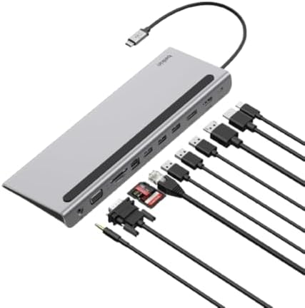 Belkin USB C Hub, 11-in-1 Multi-Port Laptop Dock with 4K HDMI, DP, VGA, USB C Docking Station with 100W Power Delivery, USB A, Gigabit Ethernet, SD, MicroSD, 3.5mm Port For MacBook Pro, Air and More