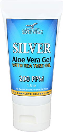 Natural Path Silver Wings Silver 200ppm Aloe Vera Gel w/Tea Tree Oil 1.5 oz. Skin Healing & Nourishing
