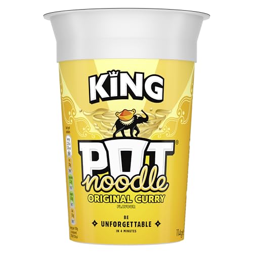 POT NOODLE Original Curry King Pot Noodle instant vegetarian snack quick to make noodles 12x 114 g