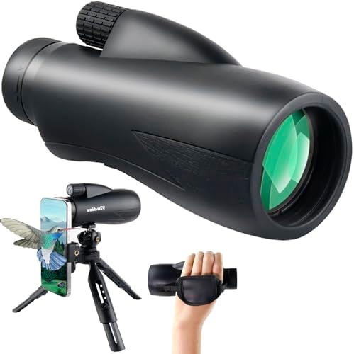 Monocular Telescope, 12X60 Monoculars for Adults High Powered with Smartphone Adapter & Tripod, BAK-4 Prism & FMC Lens Suitable for Bird Watching, Hiking, Travel, Wildlife
