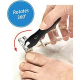 GLOSSY END EZ Grip 360 Degree Rotary Stainless Steel Sharp Blade Fingernail Toenail Clipper, Trimmer and Cutter