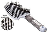 Boar Bristle Hair Brush set – Curved and Vented for Wet and Dry Detangling Hair Brush for Women Long, Thick, Thin, Curly & Tangled Hair Vent Brush - Stocking Stuffers Gift kit