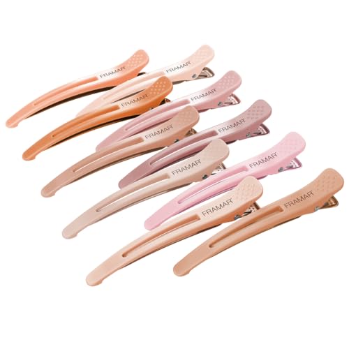 Framar Neutral Hair Clips 10 pack – Professional Hair Clips for Styling Sectioning, Salon Hair Clips For Sectioning Hair, Hair Styling Clips for Hair, Hair Clip, Hair Cutting Clips Hair Sectioning