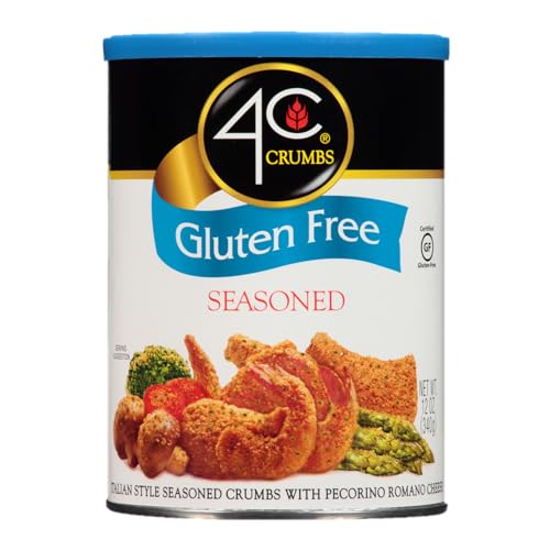 4C Premium Gluten Free Bread Crumbs, Seasoned 1 Pack, Regular & Gluten Free, Flavorful Crispy Crunchy, Value Pack