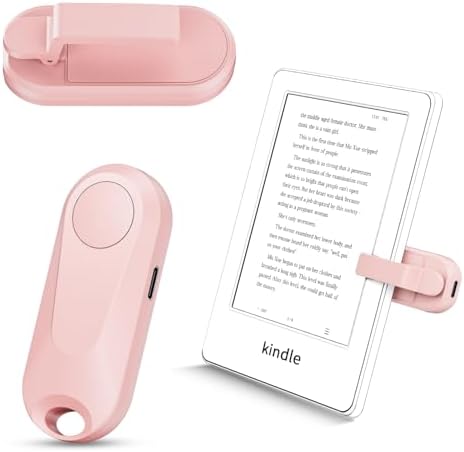 RF Remote Control Page Turner for Kindle Paperwhite Oasis eReaders Kobo,Camera Video Recording Remote Triggers, Page Turner for ipad Tablets Reading Novels Comics (Pink)
