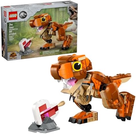 LEGO Jurassic World Little Eatie T Rex Toy - Dinosaur Building Toy for Kids, Boys and Girls, Ages 7+ - Gift Idea for Birthdays and Fans - with Movable Jaw, Head and Tail - 76967
