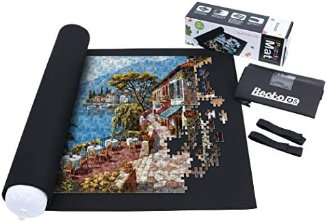 Becko US Puzzle Mat Roll Up Puzzle Mats for Jigsaw Puzzles Puzzle Roll Up Mat Puzzle Board Puzzle Keeper Puzzle Storage with Drawstring Storage Bag for Up to 1500 Pieces