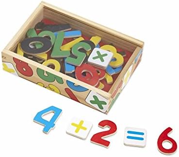 Melissa & Doug 37 Wooden Number Magnets in a Box