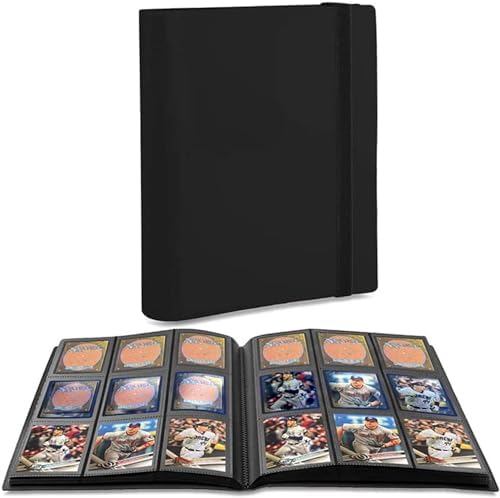 Trading Card Binder, 9-Pocket Sports Card Album Holder for TCG, MTG, Yugioh, Football, Basketball, Hockey and Baseball Cards - 30 Pages, 540 Card Capacity - Black