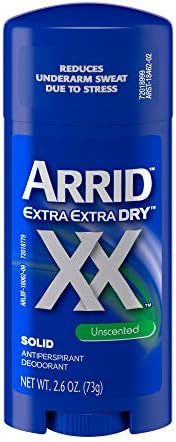 Arrid XX Antiperspirant/Deodorant Solid, Unscented, 2.7-Ounce Sticks (Pack of 6)