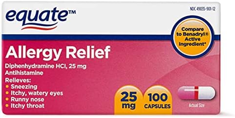 Equate Allergy Relief Diphenhydramine HCI, 25mg (2)
