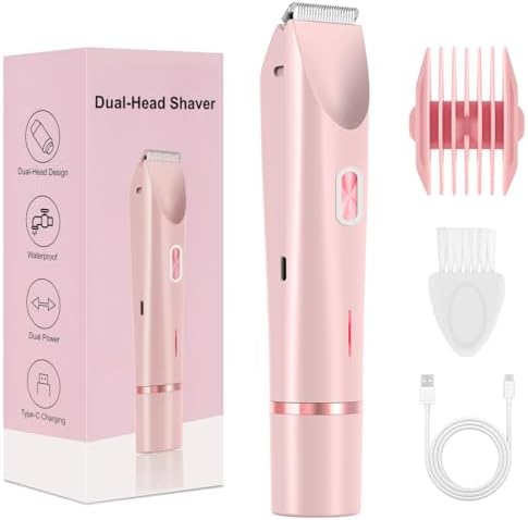 2025 New Glow Aura Bikini Shaver,Glowshave 2-in-1 Women's Body Shaver(Pink)