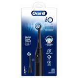 Oral-B iO Series 2 Rechargeable Electric Powered Toothbrush Starter Kit, Night Black with 2 Brush Heads - Automatic Pressure Sensor to Protect Gums - 3 Modes - 2 Min Timer