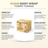 Guam TUMMY & WAIST, Stomach Wrap for Cellulite Reduction, Tighten Loose Belly Skin | Anti-Cellulite Lipo Wraps for Stomach, Seaweed + Caffeine | Cellulite Remover Tummy Wrap for Flat Tummy (1.1LB)