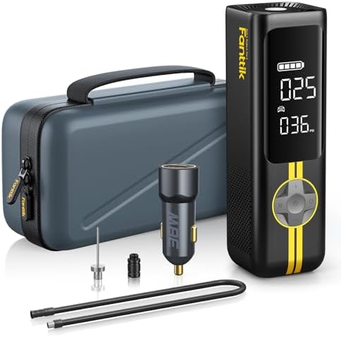 Fanttik X8 APEX Tire Inflator Portable Air Compressor, 1 Min Fast Inflation, 150PSI Cordless Tire Inflator with LED Dual Screen, Suitable for MPV, Car, Motorcycle, Up to 26.3″ Tires, Deluxe Package