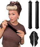 Satin Heatless Hair Curlers Curling Set Overnight Blowout Curls Rods No Heat Self Curling Jumbo Rods Hair Rollers Set for Fine Thin Long Hair Heatless Curl Silk Hair Wrap for Sleeping Black