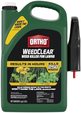 Ortho WeedClear Weed Killer for Lawns: Ready-To-Use, With Trigger Sprayer, Won't Harm Grass (When Used as Directed), Kills Dandelion & Clover, 1 gal., (Packaging may vary)