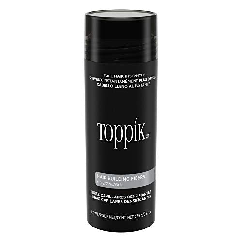 Toppik Hair Building Fibers, Gray, 27.5g Fill In Fine Or Thinning Hair Instantly Thicker, Fuller Looking Hair 9 Shades For Men & Women