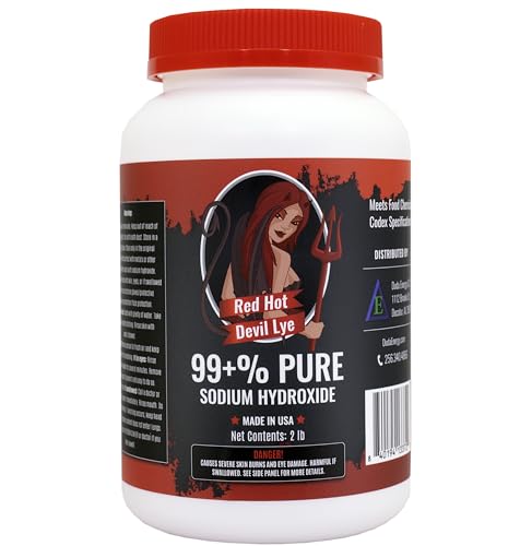 10 lb Red Hot Devil Lye Sodium Hydroxide Meets Food Chemical Codex High Grade Caustic Soda Beads