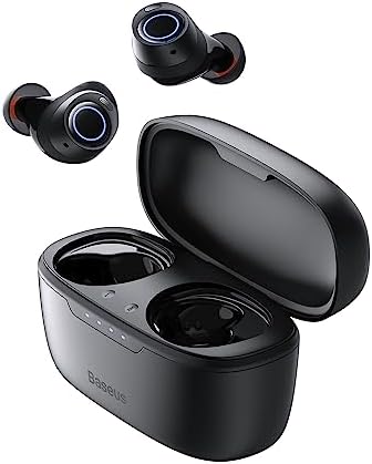 Baseus Active Noise Cancelling Wireless Earbuds, Reduce Noise by Up to 95%, 140H Playtime, IPX6 Waterproof, Deeper Bass, 4 ENC Mics, Comfortable Fit, Bluetooth 5.3 Ear Buds - Bowie MA10