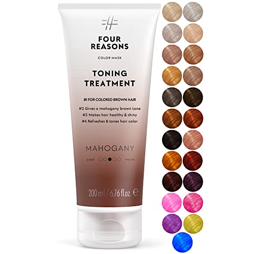 Four Reasons Color Mask - Mahogany 27 Colors) Toning Treatment, Color Depositing Conditioner, Tone & Enhance Color-Treated Hair - Semi Permanent Hair Dye, Vegan and Cruelty-Free, 6.76 fl oz