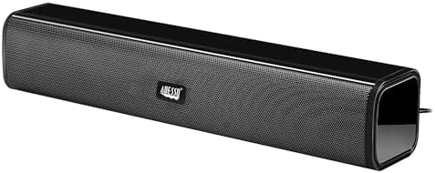 Adesso Xtream S5 USB Sound Bar Speaker for PC Desktop 5W x 2, Black