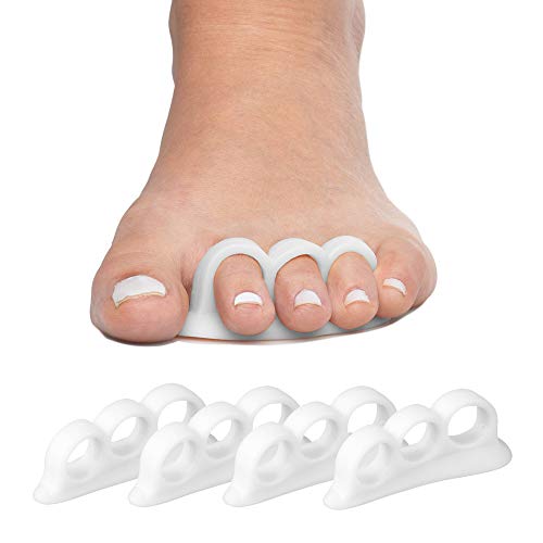 ZenToes Hammertoe Corrector Gel Toe Straighteners with 3 Separator Loops - Realign Bent, Crooked, Curled, Claw, Hammer Toes - Cushion Crest for Men and Women - White