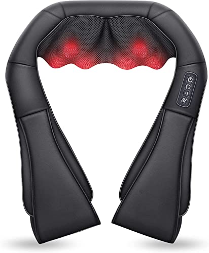 COMFIER Shiatsu Neck and Shoulder Massager,Deep Kneading Massage Pillow with Heat, Back Massager, Pillow Massager as Best Gift for Men,Women,Mom,Dad,Black