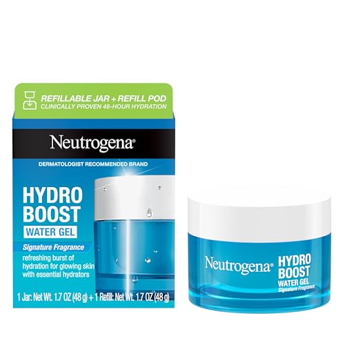 Neutrogena Hydro Boost Water Gel Face Moisturizer Starter Kit, includes Refillable Jar + Refill Pod, with Hyaluronic Acid for a Burst of Hydration & Dewy Skin, 1.7 oz Each