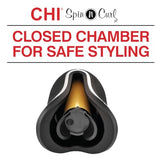 CHI Spin N Curl in Onyx Black. Ideal for Shoulder-Length Hair between 6-16” inches.