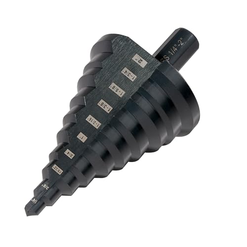 1/4" - 2" Large High Speed Steel Step Drill bits, Doubles Flutes Large Step Bits for Hole Drilling in Iron, Copper, Aluminum, Wood, Plastic…