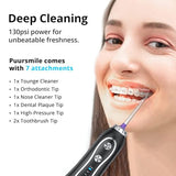 Puur Smile Professional Water Flosser - Advanced Dental Care for a Healthier Mouth, Gum, and Teeth - IPX7 Waterproof, 4 Replacement Tips, Travel-Friendly, Rechargeable - Effortless Oral Hygiene at You