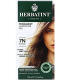 Herbatint Permanent Haircolor Gel, 7N Blonde, Alcohol Free, Vegan, 100% Grey Coverage - 4.56 oz