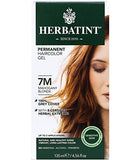 Herbatint Permanent Haircolor Gel, 7M Mahogany Blonde, Alcohol Free, Vegan, 100% Grey Coverage - 4.56 oz